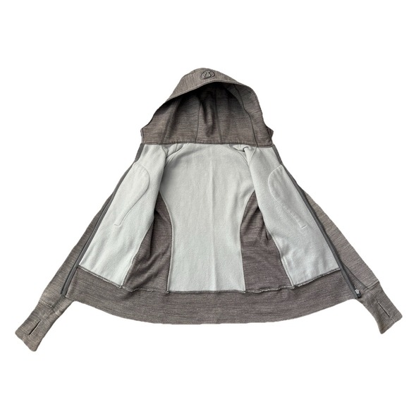 Lululemon Scuba Hoodie II Full Zip 6 Slate Gray Cotton Fleece Thumbholes W4A62S - Picture 13 of 16